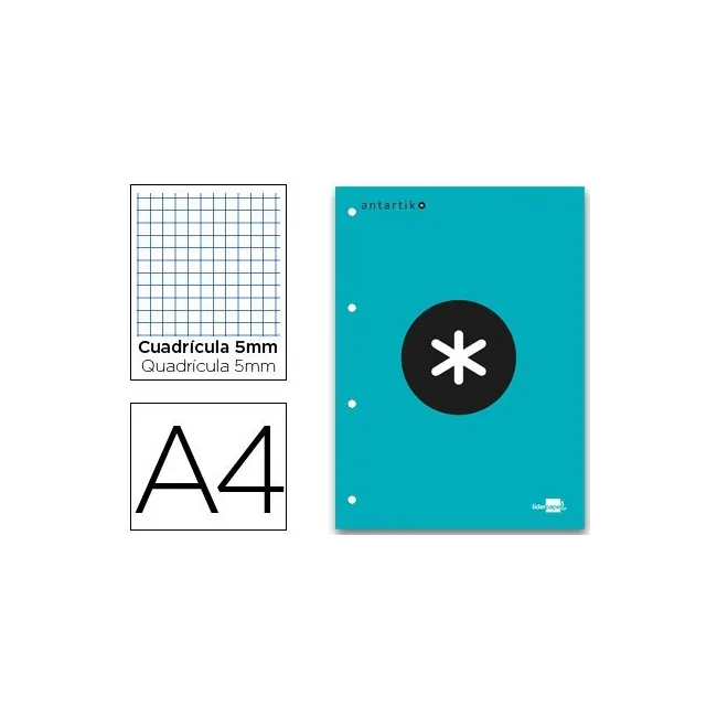 BLOC ENCOLADO LIDERPAPEL ANTARTIK CUADRO 5 MM A4 NATURAL 80 H 100 G...