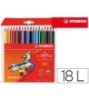 LAPICES DE COLORES STABILO TRIO CAJA DE 18 COLORES