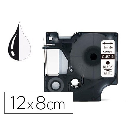CINTA Q-CONNECT MK-221 BLANCO-NEGRO 9MM LONGITUD 8 MT