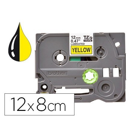 CINTA Q-CONNECT TZE-631 AMARILLO-NEGRO 12MM LONGITUD 8 MT