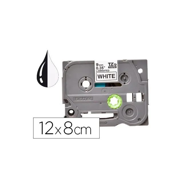 CINTA Q-CONNECT TZE-231 BLANCO-NEGRO 12MM LONGITUD 8 MT