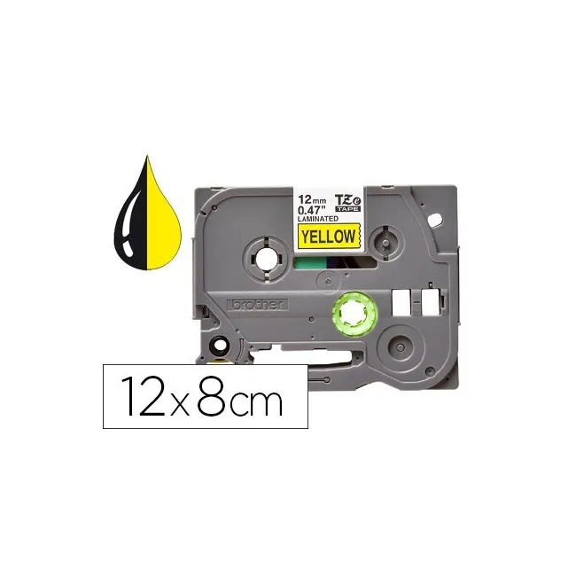 CINTA Q-CONNECT TZE-631 AMARILLO-NEGRO 12MM LONGITUD 8 MT
