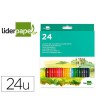 LAPICES DE COLORES ACUARELABLES LIDERPAPEL CAJA DE 24 COLORES SURTIDOS