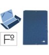 CARPETA LIDERPAPEL GOMAS FOLIO 3 SOLAPAS CARTON FORRADO AZUL
