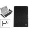 CARPETA LIDERPAPEL GOMAS FOLIO 3 SOLAPAS CARTON FORRADO NEGRA