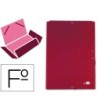 CARPETA LIDERPAPEL GOMAS FOLIO 3 SOLAPAS CARTON FORRADO ROJA