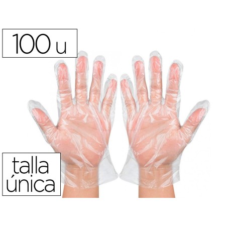 GUANTES DE PLASTICO DESECHABLE PARA TRABAJOS DE CORTA DURACION CAJA...