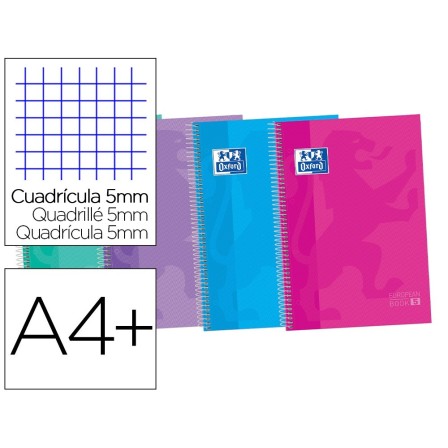 CUADERNO ESPIRAL OXFORD EBOOK 5 TAPA EXTRADURA DIN A4+ 120 HOJAS CU...