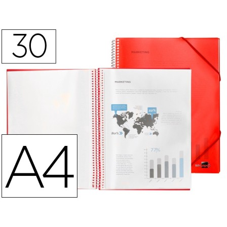 CARPETA LIDERPAPEL ESCAPARATE CON ESPIRAL 30 FUNDAS POLIPROPILENO D...
