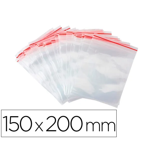 BOLSA PLASTICO AUTOCIERRE Q-CONNECT 150X200 MM PAQUETE DE 100 UNIDADES