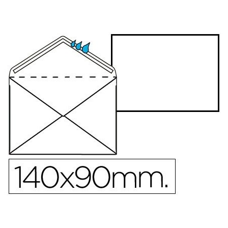 SOBRE BLANCO REGISTRO EXTRA 90 X 140 MM -CAJA 100