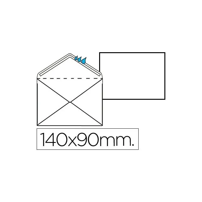 SOBRE BLANCO REGISTRO EXTRA 90 X 140 MM -CAJA 100