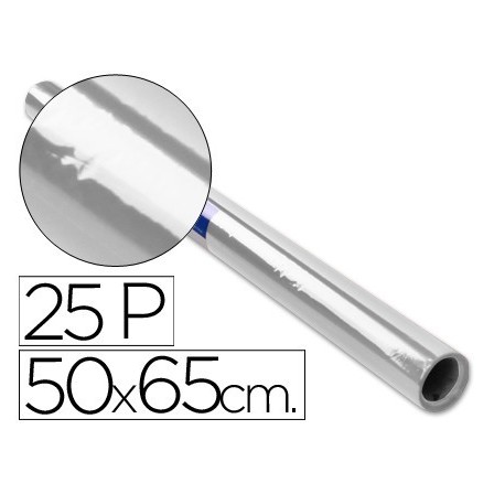 PAPEL CELOFAN ROLLO TREPADO INCOLORO -25 HOJAS DE 50X65 CM