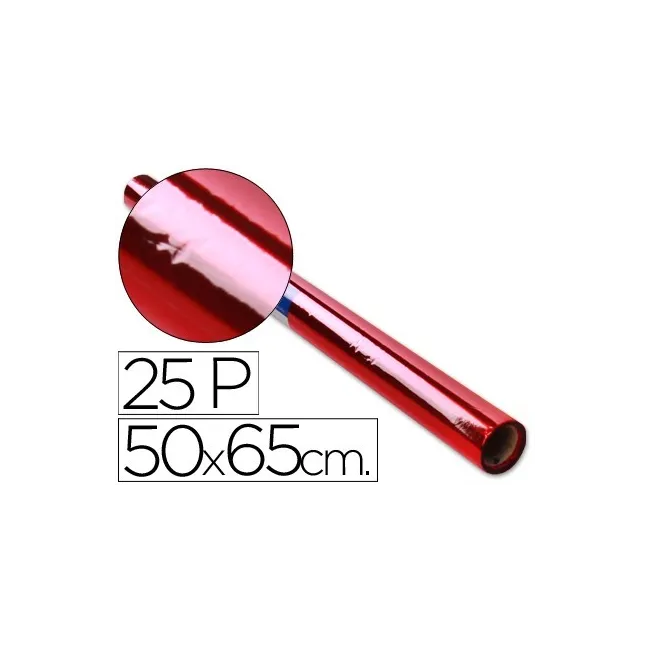 PAPEL CELOFAN ROLLO TREPADO ROJO -25 HOJAS DE 50X65 CM