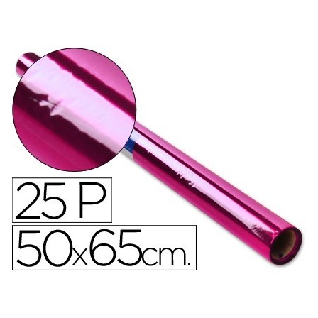 PAPEL CELOFAN ROLLO TREPADO ROSA -25 HOJAS DE 50X65 CM