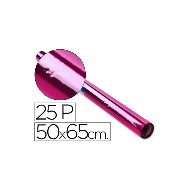 PAPEL CELOFAN ROLLO TREPADO ROSA -25 HOJAS DE 50X65 CM