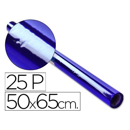 PAPEL CELOFAN ROLLO TREPADO AZUL -25 HOJAS DE 50X65 CM