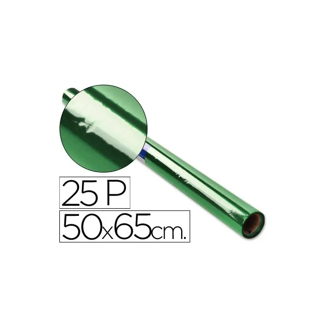 PAPEL CELOFAN ROLLO TREPADO VERDE -25 HOJAS DE 50X65 CM