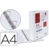 CARPETA CANGURO 4 ANILLAS MIXTAS 40MM LIDERPAPEL A4 PLASTICO BLANCA