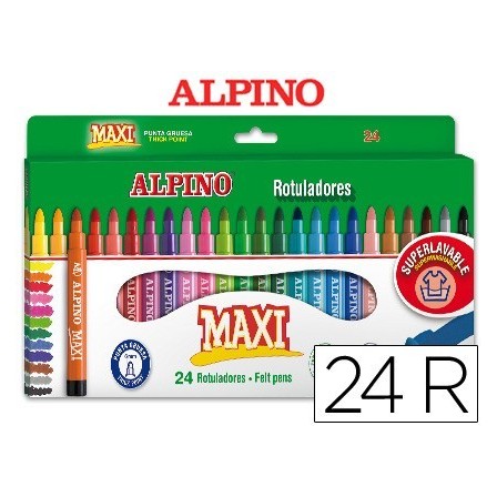 ROTULADOR ALPINO MAXI -CAJA DE 24 COLORES