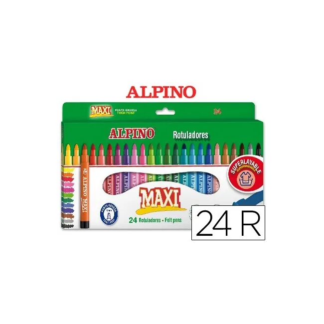 ROTULADOR ALPINO MAXI -CAJA DE 24 COLORES
