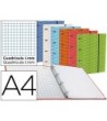 CARPETA CON RECAMBIO LIDERPAPEL A4 CUADRO 5MM FORRADA 4 ANILLAS 20MM