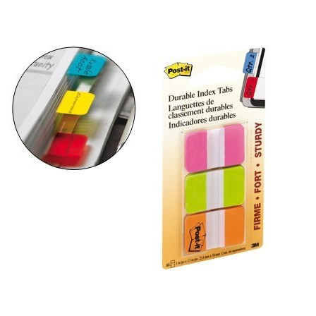 BANDERITAS SEPARADORAS RIGIDASDISPENSADOR 3 COLORES POST-IT INDEX 6...