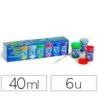 TEMPERA PELIKAN GLITTER 20 ML 942/20S CAJA 6 COLORES SURTIDOS + PINCEL