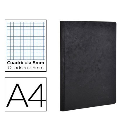 LIBRETA CLAIREFONTAINE AGE-BAG TAPA CARTULINA LOMO COSIDO CUADRO 5 ...