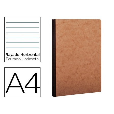 LIBRETA CLAIREFONTAINE AGE-BAG TAPA CARTULINA LOMO COSIDO RAYADO HO...