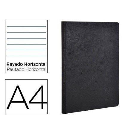 LIBRETA CLAIREFONTAINE AGE-BAG TAPA CARTULINA LOMO COSIDO RAYADO HO...