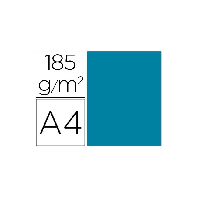 CARTULINA GUARRO DIN A4 AZUL CARIBE 185 GR PAQUETE DE 50 H