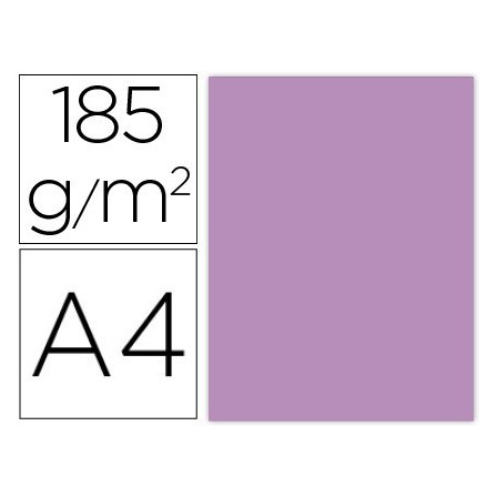 CARTULINA GUARRO DIN A4 MALVA 185 GR PAQUETE DE 50 H