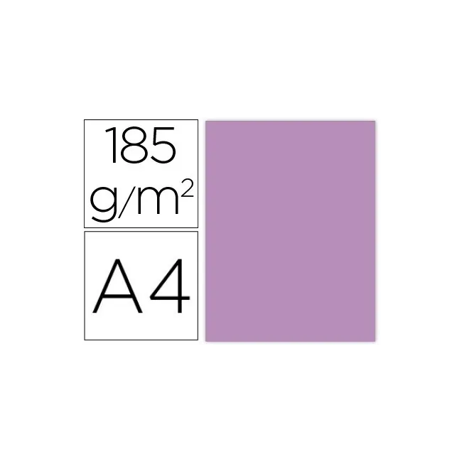 CARTULINA GUARRO DIN A4 MALVA 185 GR PAQUETE DE 50 H