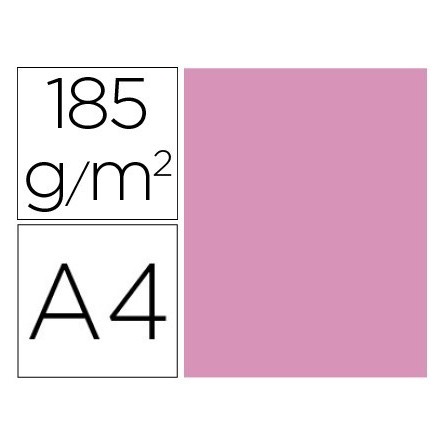 CARTULINA GUARRO DIN A4 ROSA CHICLE 185 GR PAQUETE DE 50 H