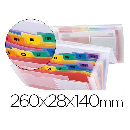 CARPETA LIDERPAPEL CLASIFICADOR FUELLE 43804 POLIPROPILENO PARA LET...