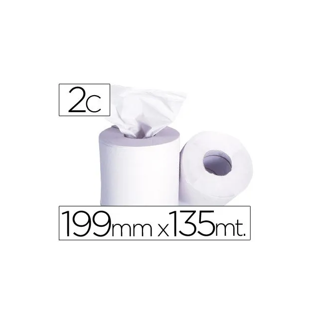 PAPEL SECAMANOS 2 CAPAS 199 MM X 135 MT -MANDRIL 76 MMDIAMETRO 197 MM