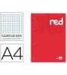 BLOC ENCOLADO LIDERPAPEL CUADRO 5 MM ROJO A4 NATURAL 100 HOJAS 100 ...