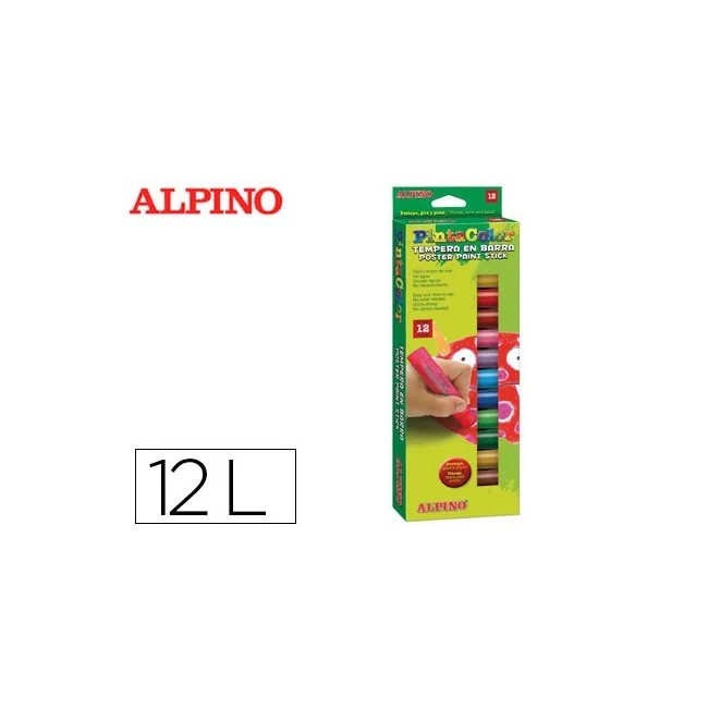 TEMPERA EN BARRA ALPINO PINTACOLOR CAJA DE 12 COLORES SURTIDOS