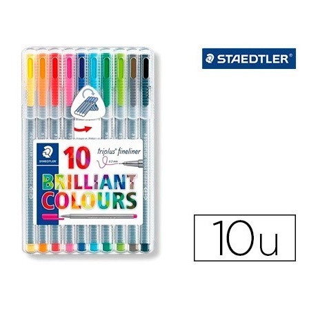 ROTULADOR STAEDTLER TRIPLUS BROADLINER 338 ESTUCHE PLASTICO DE 10 C...
