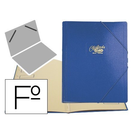 CARPETA CLASIFICADOR CARTON COMPACTO SARO FOLIO AZUL -12 DEPARTAMENTOS