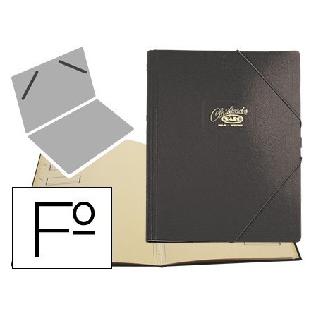 CARPETA CLASIFICADOR CARTON COMPACTO SARO FOLIO NEGRA -12 DEPARTAME...