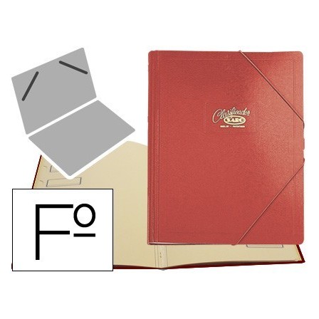 CARPETA CLASIFICADOR CARTON COMPACTO SARO FOLIO ROJA -12 DEPARTAMENTOS