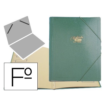 CARPETA CLASIFICADOR CARTON COMPACTO SARO FOLIO VERDE -12 DEPARTAME...