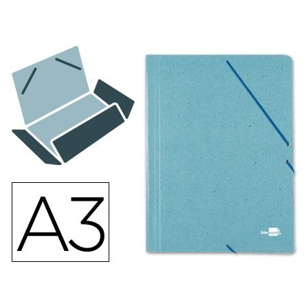 CARPETA LIDERPAPEL GOMAS A3 3 SOLAPAS CARTON PRESPAN VERDE