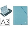 CARPETA LIDERPAPEL GOMAS A3 3 SOLAPAS CARTON PRESPAN VERDE