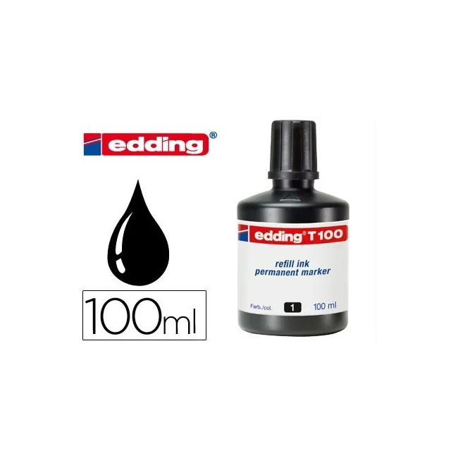 TINTA ROTULADOR EDDING T-100 NEGRO FRASCO DE 100 ML