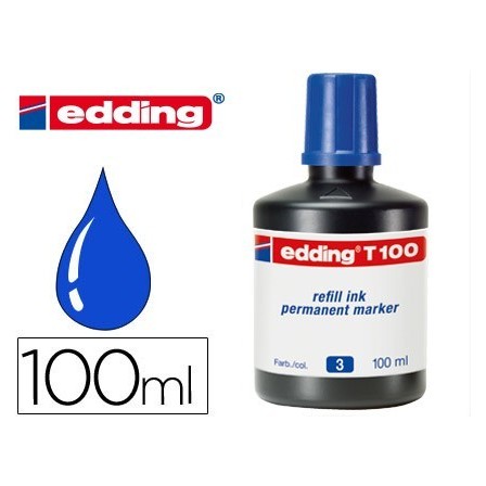 TINTA ROTULADOR EDDING T-100 AZUL -FRASCO DE 100 ML