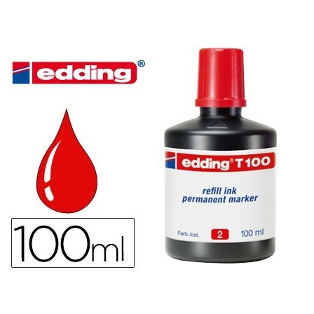 TINTA ROTULADOR EDDING T-100 ROJO -FRASCO DE 100 ML