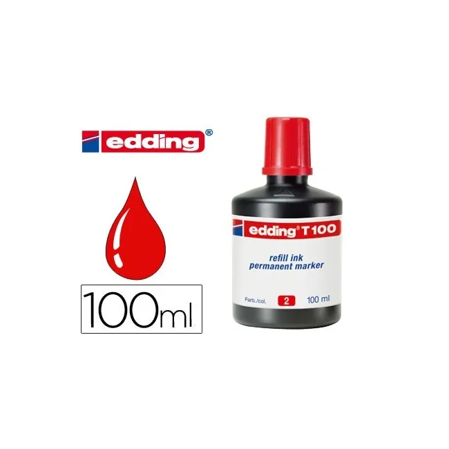 TINTA ROTULADOR EDDING T-100 ROJO -FRASCO DE 100 ML